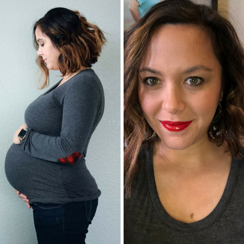 Stitch Fix Maternity Top and Fly Girl Lip Sense perfect match